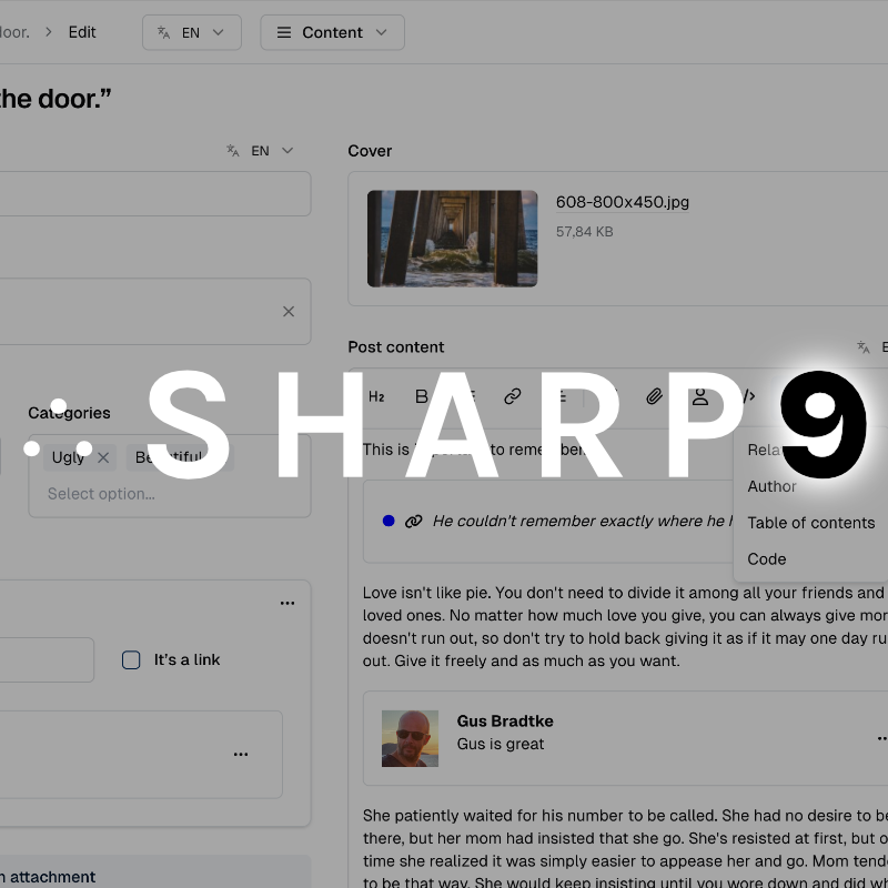 Sharp 9, built to last.