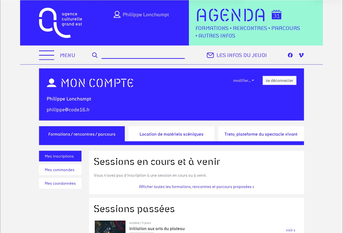Grâce à Sola il est possible de présenté un compte unifié aux usagers de l'Agence, avec formations, locations de matériel ou encore gestion de sa fiche sur la plateforme Treto.