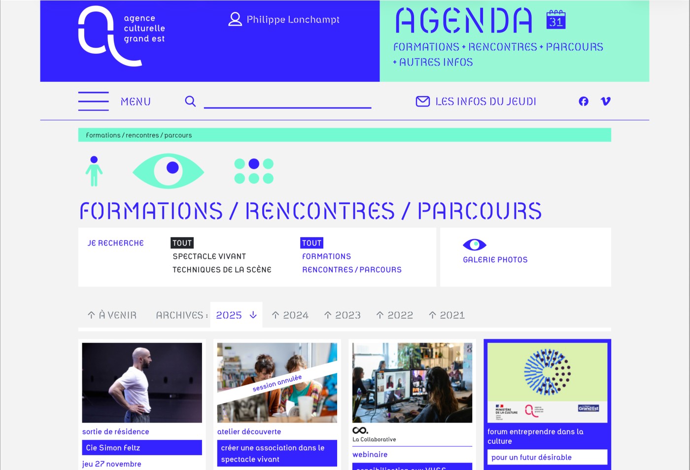 La liste des formations dans Cursus.